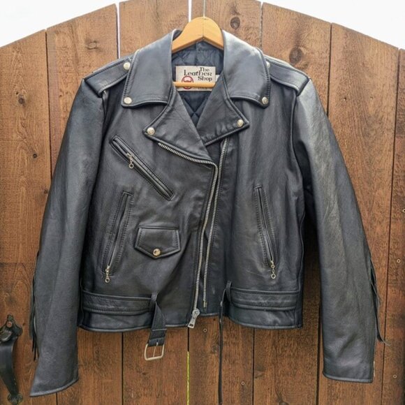 Vintage Leather Motorcycle Jacket - Picture 1 of 3